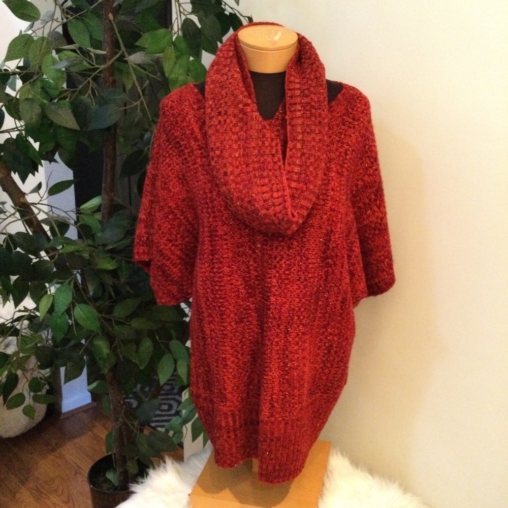 Roz & Ali Woman’s size 2X batwing sleeve style sweater with matching sca…
